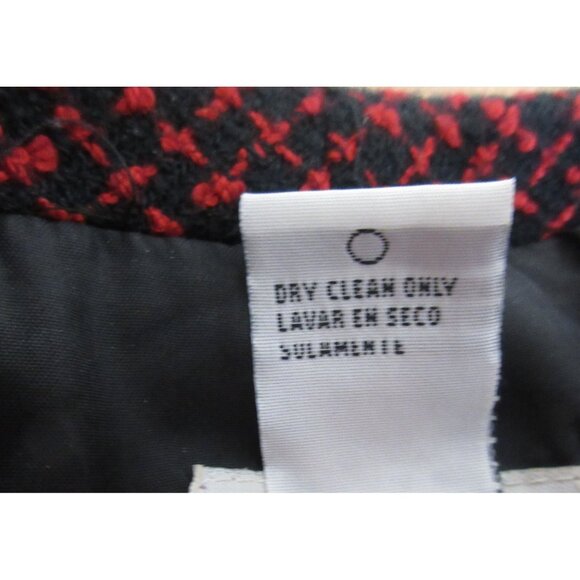 Perceptions Womens Blazer Jacket Size 10 Textured Black Red 3-Button Career - Picture 4 of 6